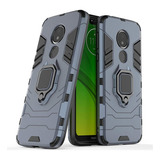 Compatible Con Moto G7 Power Funda, Anillo Metálico Sujeción