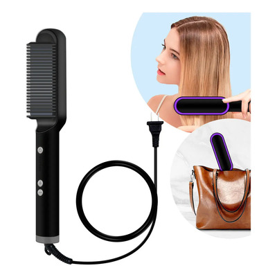 Cepillo Peine Alaciador Eléctrico Slim Company Alisador Anti Frizz Profesional Plancha Para Cabello Anti Quemaduras Color Negro | MercadoLibre