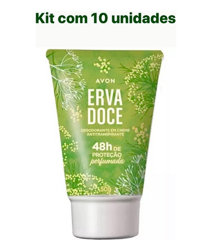 Kit 10 Desodorantes Em Creme Erva Doce Avon