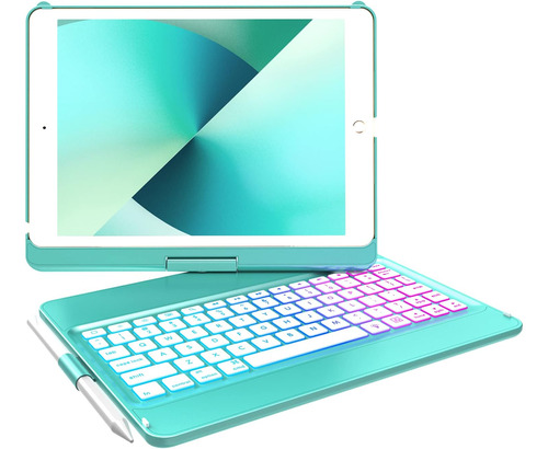 Funda C/teclado Mmk Para iPad 2021 9g/8g/7g 10.2in Lakeblue