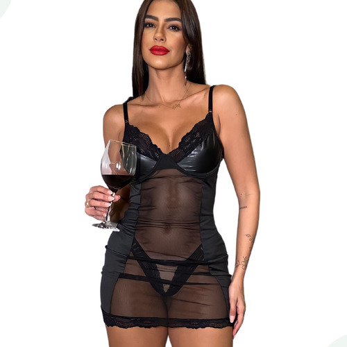 Lingerie De Luxo Camisola Feminina Sexy Linha Noite Sensual