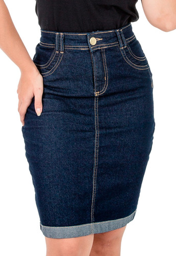 Saias Jeans Midi Ótima Qualidade C/ Mais De 50 Modelos