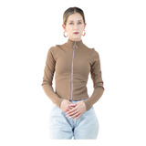 Sueter Mujer De Cuello Alto Y Cierre Sueteres Dama Sweaters