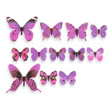 Adhesivo De Pared 3d Con Forma De Mariposa, Pared De Pvc, Al