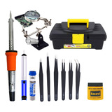 Kit Ferramenta Eletronica Ferro De Solda Manutenção 12 Pcs