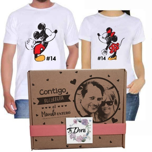 Regalo Amor Y Amistad Caja Personalizada Y Camisetas Pareja