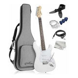  Guitarra Eléctrica Ashthorpe De 39 Pulgadas (blanco-blanco