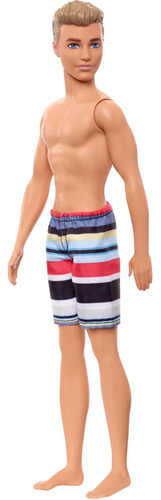 Muñeca Barbie Ken Beach Con Cabello Rubio Y Traje De Baño A