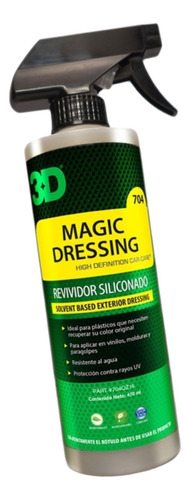 Revividor De Cubiertas Plasticos Magic Dressing 3d Brillo 