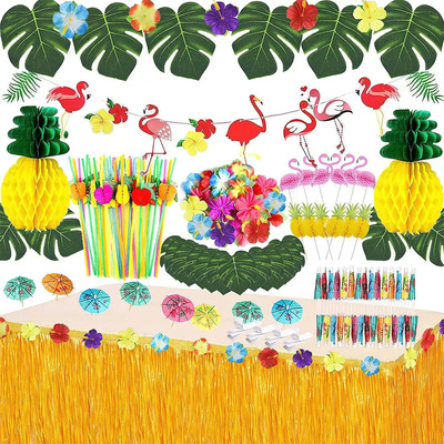 Juego De Decoración De Fiesta Luau Playa Hawaiana Temáticas