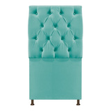 Cabeceira Sofia 90 Cm Solteiro Suede Azul Tiffany - Ammóveis