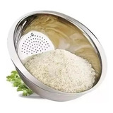 Escorredor De Arroz Massa Legumes Lavador Em Aço Inox Grande