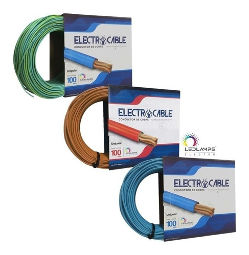 Pack X 3 Rollos Cable Unipolar 4mm 100m C/u Varios Colores