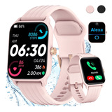 Reloj Inteligente Mujer Smartwatch Iowodo W13 Sport 1.85  Caja De  Abs+pc Rosa, Malla  Rosa De  Silicona W13