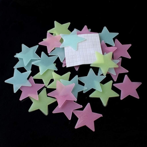 100 Estrellas 3d Luminosas Noche Dormitorio Hogar Niños