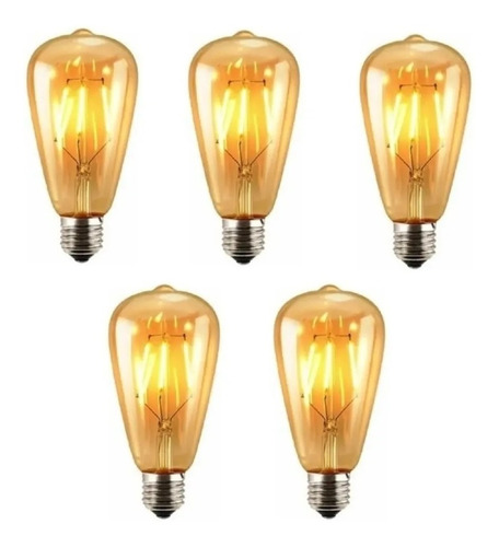 Pack 5 Ampolleta Led Tipo Edison  Retro Vintage