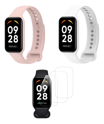 Pack 2 Correas + Micas Para Xiaomi Redmi Smart Band 2 