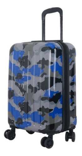 Valija Wanderlust Mediana Rigida Camuflado Azul 24p