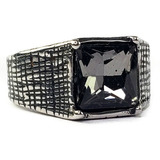 Anillo Elegante Estilo Turco Negro Transpar Acero Inoxidable