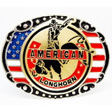 Fivela Country Original Longhorn American Banderia Eua Peao