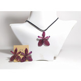 Collar Y Aretes De Flor De Orquídea