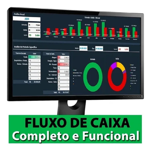 Planilha Fluxo De Caixa Com Dashboard - Pessoal Empresarial