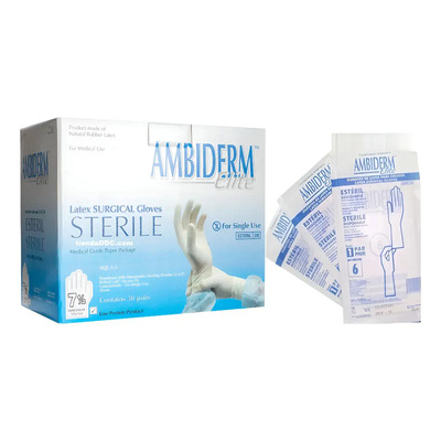 Guantes Quirúrgicos Ambiderm C\u002F50 Pares Color Blanco Talla g #7.5 | Envío gratis