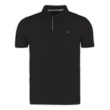 Camisa Polo Masculina Ogochi Essencial Básica Slim Preta