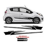 Stickers Lateral Para Chevrolet Spark Beat Ng Espejos 4 Pzs