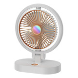 A Mini Ventilador De Mesa, Rotación De Ajuste, Recargable,