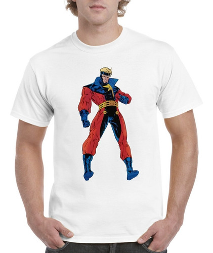 Camisas Para Hombre Capitana Marvel Blancas Diseño Villano