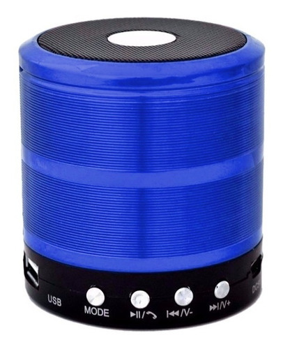 Mini Speaker Ws 887, Bluetooth, Color Azul, 110 V, Altavoz Genérico