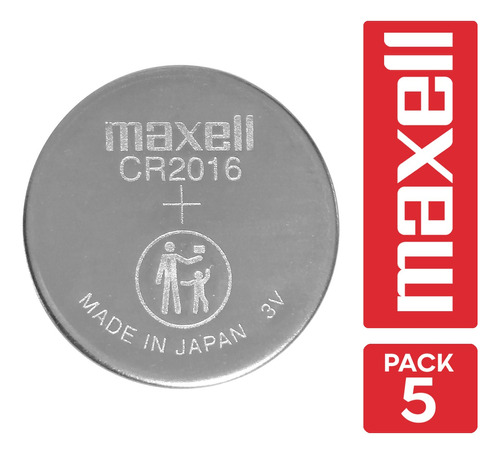 Pack 5 Pilas Cr2016 Maxell Lithium Japonesa 3v