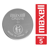 Pack 5 Pilas Cr2016 Maxell Lithium Japonesa 3v