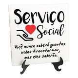 Quadro Azulejo Curso Serviço Social Transformam Vidas