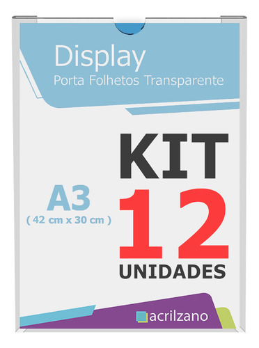 Display Suporte Folha A3 Para Parede Kit 12