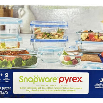 18 Refractarios Vidrio Snapware Comida Recipiente Cocina Color Transparente | Envío gratis