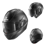 Casco Abatible Shark Evo Gt Encke Mate 100% Francés Ecer2205 Color Negro Tamaño Del Casco Xl(61-62 Cm)