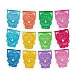 Papel Picado Plástico ''cabecita De Calavera'' Múltiples Col