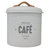 Tarro Frasco Café Enlozado Blanco Vintage 1,8 L