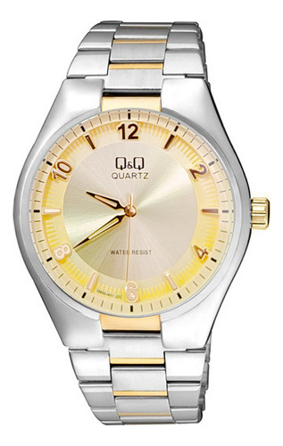 Reloj Q&q Qyq Q954j401 Casual Acero Hombre Bicolor + Estuche