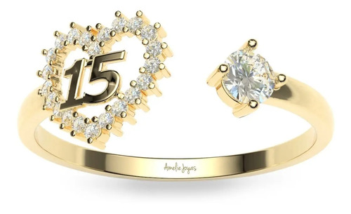 Anillo De 15 Años Iris Amelie Joyas Oro 14k  | Meses sin interés