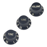 Kit 3 Botões Knob P/ Guitarra Stratocaster 1 Volume 2 Tone 