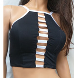 Top Croptop Brasilero Hermoso Diseño Para Danza Moda Fitness