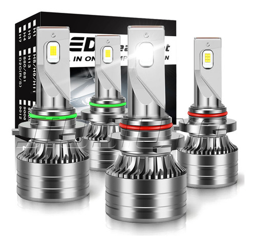 4 Lados, 6000k, 9005 9006 Kit De Faros Led Luz Alta Y Baja