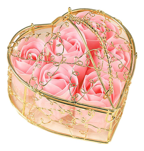 Soap Rose, Flor Artificial En Caja Con Forma De Corazón, Flo