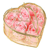 Soap Rose, Flor Artificial En Caja Con Forma De Corazón, Flo