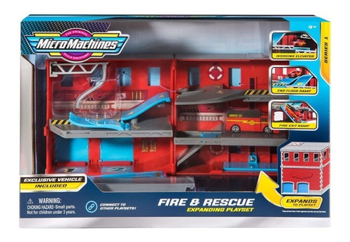 Micro Machines Expanding Playset Fire & Rescue Fuego Rescate