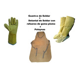 Kit De Soldar Combo Delantal G/plomo Guantes  Polainas Ropa