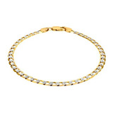 Pulsera Bizzarro Oro Amarillo 14k Con Diamantado Platinado